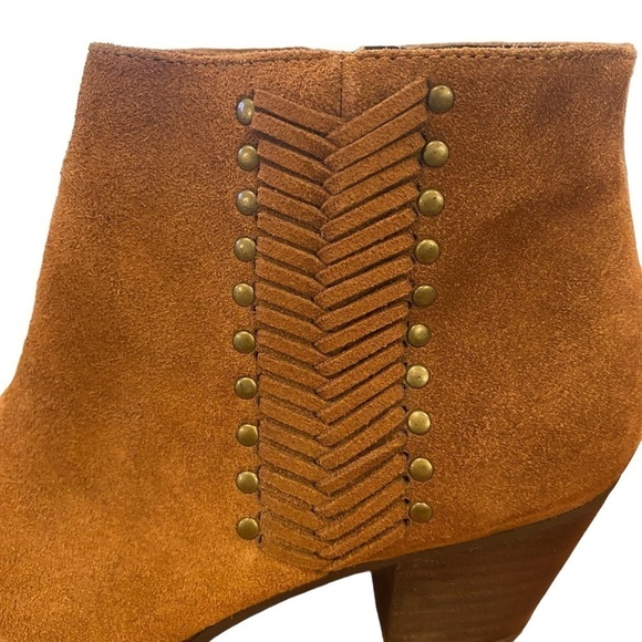 Franco Fortini size 6 Nicolette Brown suede leather side zip Boho Ankle Booties - Picture 8 of 10